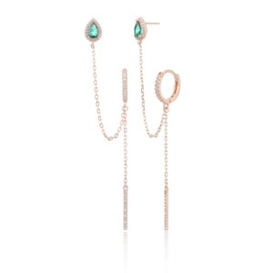 עגיל  LOZ1052-2 - ירוק