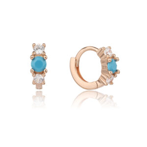 עגיל  ZSI508-2-רוז גולד-רוז גולד - טורקיז