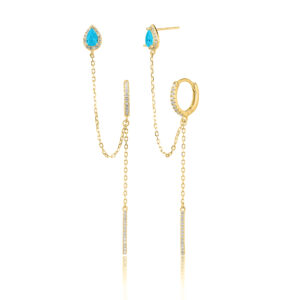 עגיל loz1052-3 - טורקיז