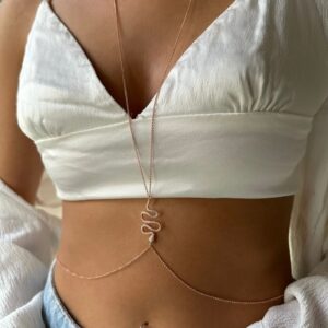 שרשרת בטן נחש- רוז גולד