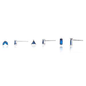 סט עגילים שלישיה ZSI025 - כחול