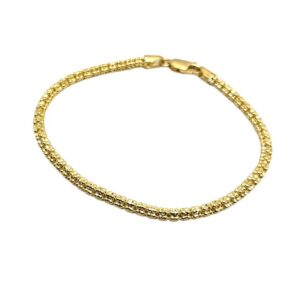 צמיד אייס איטלקי 3 שורות בחיתוך לייזר -זהב - ISI003-3-15cm